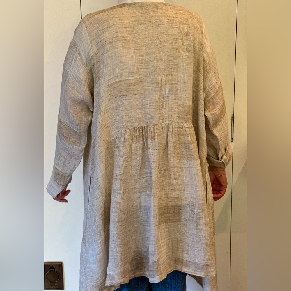 EUC Eskandar Beige Button-Up Long Duster - Picture 2 of 3